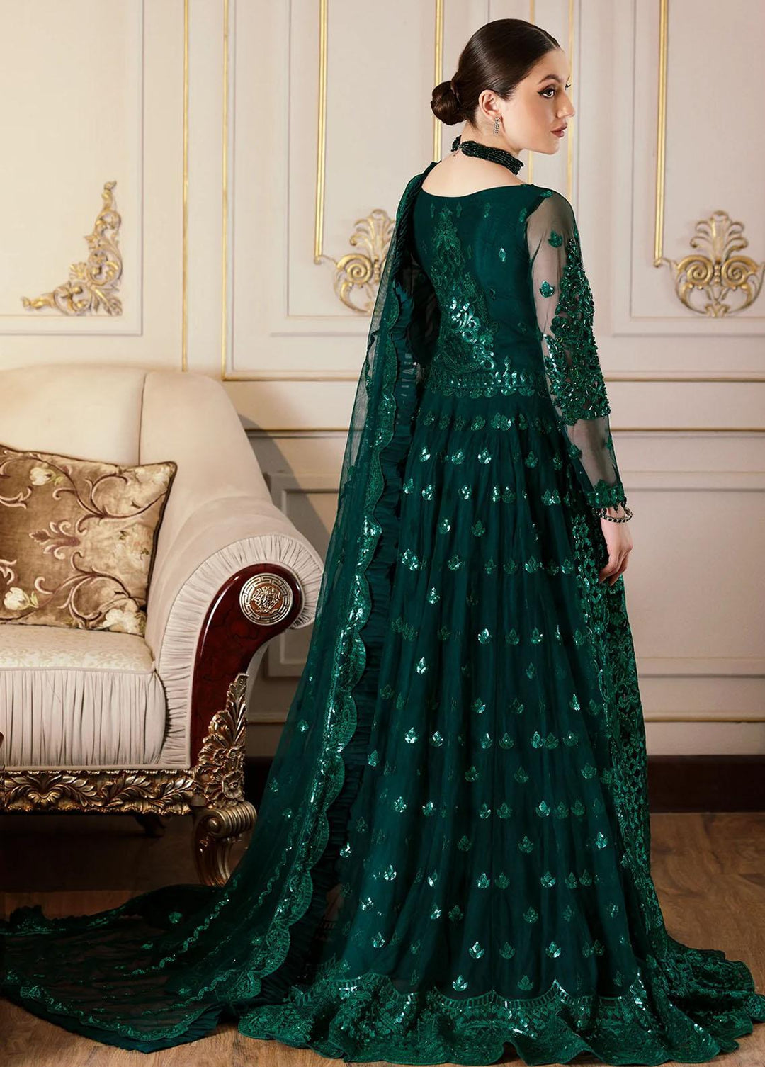 Mahermah By Emaan Adeel Embroidered Net Suits Unstitched 3 Piece EA22-M3 MB-306 - Luxury Collection