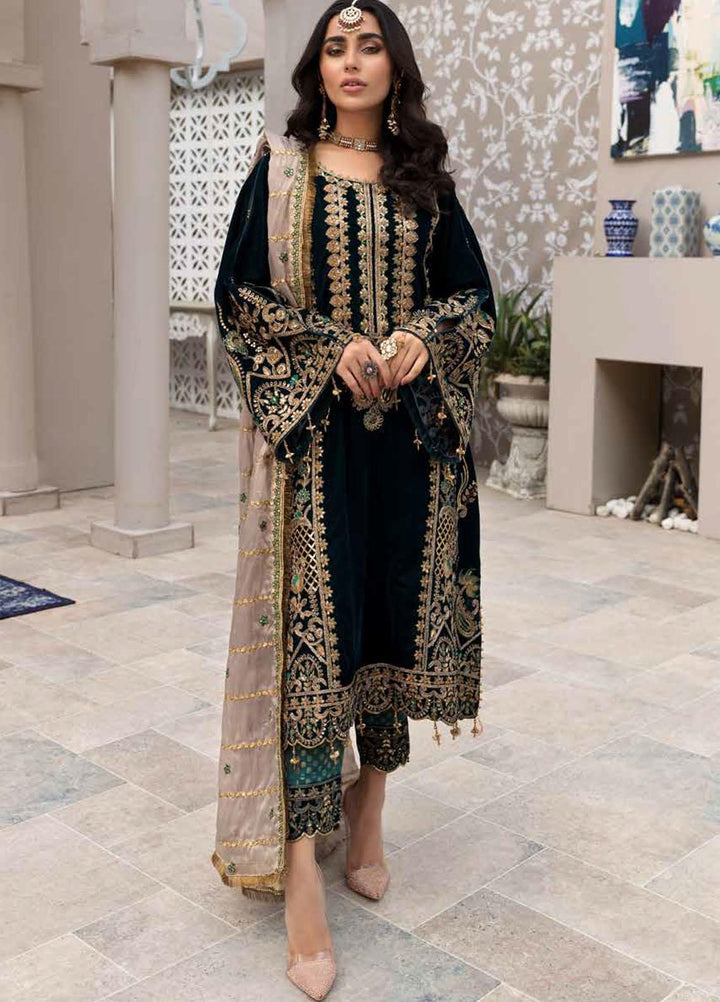 Emaan Adeel Embroidered Velvet Suits Unstitched 3 Piece EA21MM MK-02 - Winter Collection