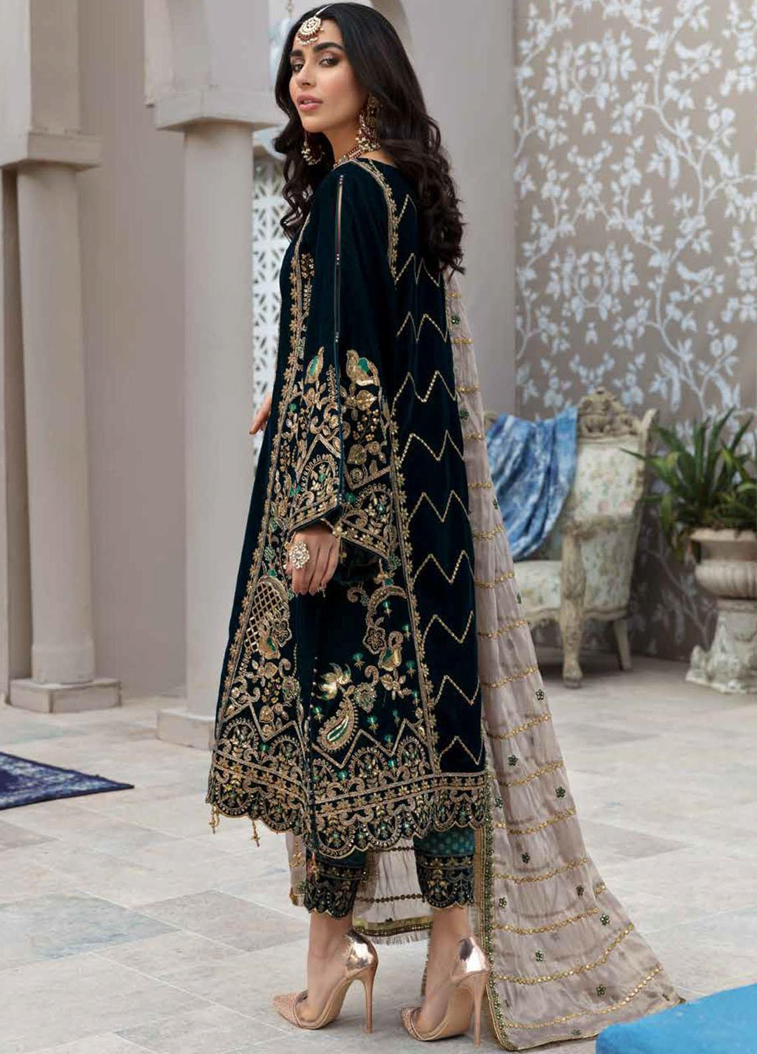 Emaan Adeel Embroidered Velvet Suits Unstitched 3 Piece EA21MM MK-02 - Winter Collection