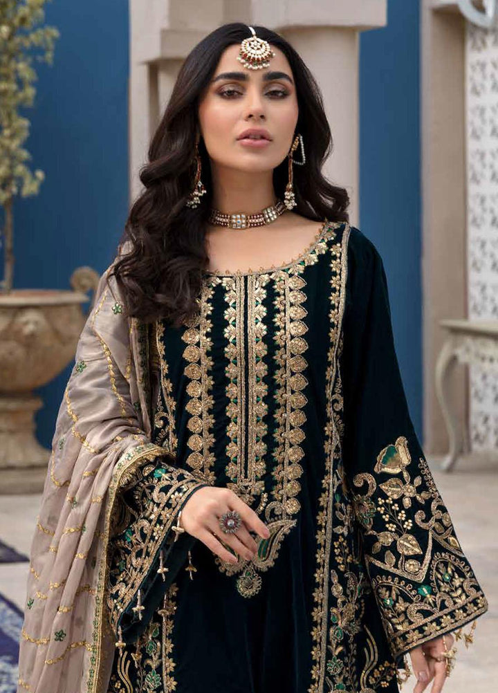 Emaan Adeel Embroidered Velvet Suits Unstitched 3 Piece EA21MM MK-02 - Winter Collection
