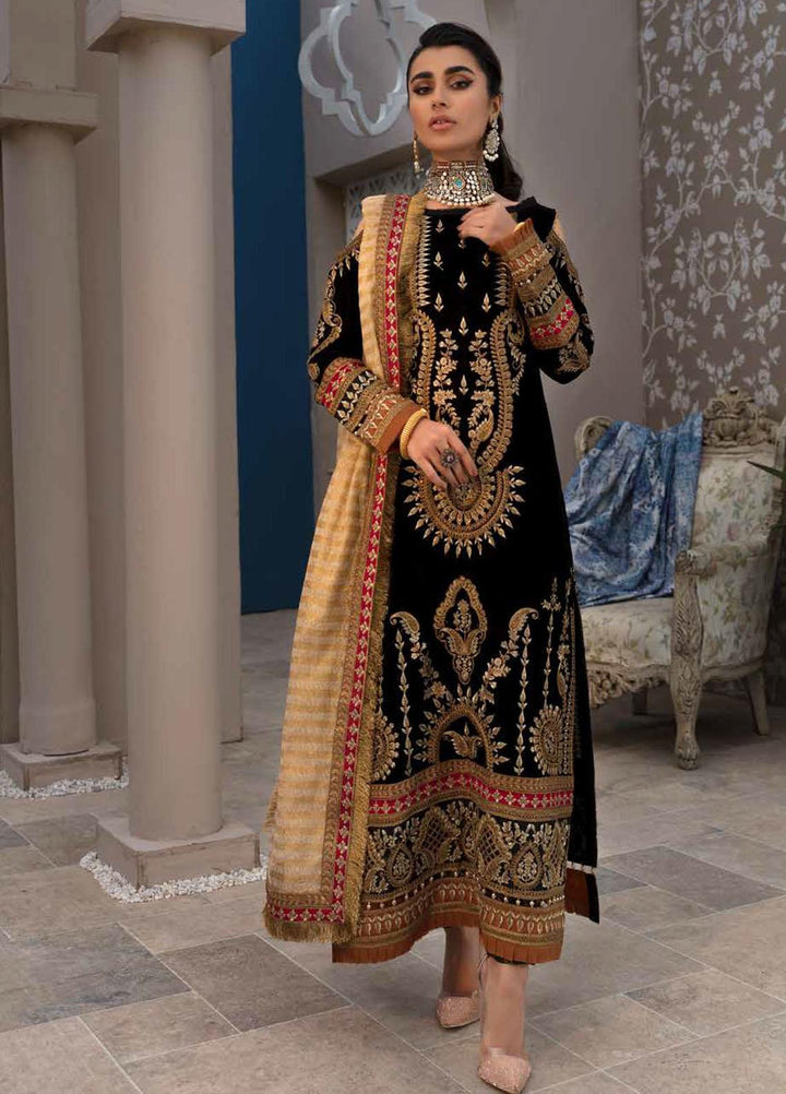 Emaan Adeel Embroidered Velvet Suits Unstitched 3 Piece EA21MM MK-03 - Winter Collection