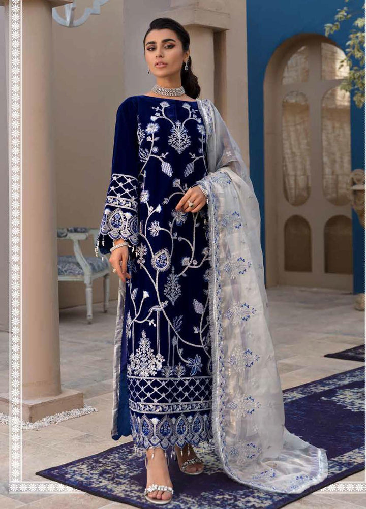 Emaan Adeel Embroidered Velvet Suits Unstitched 3 Piece EA21MM MK-04 - Winter Collection