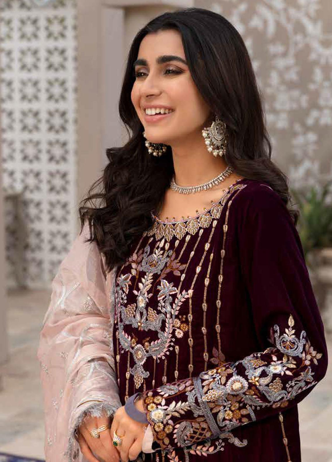 Emaan Adeel Embroidered Velvet Suits Unstitched 3 Piece EA21MM MK-05 - Winter Collection