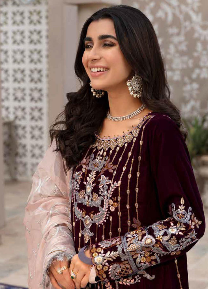 Emaan Adeel Embroidered Velvet Suits Unstitched 3 Piece EA21MM MK-05 - Winter Collection