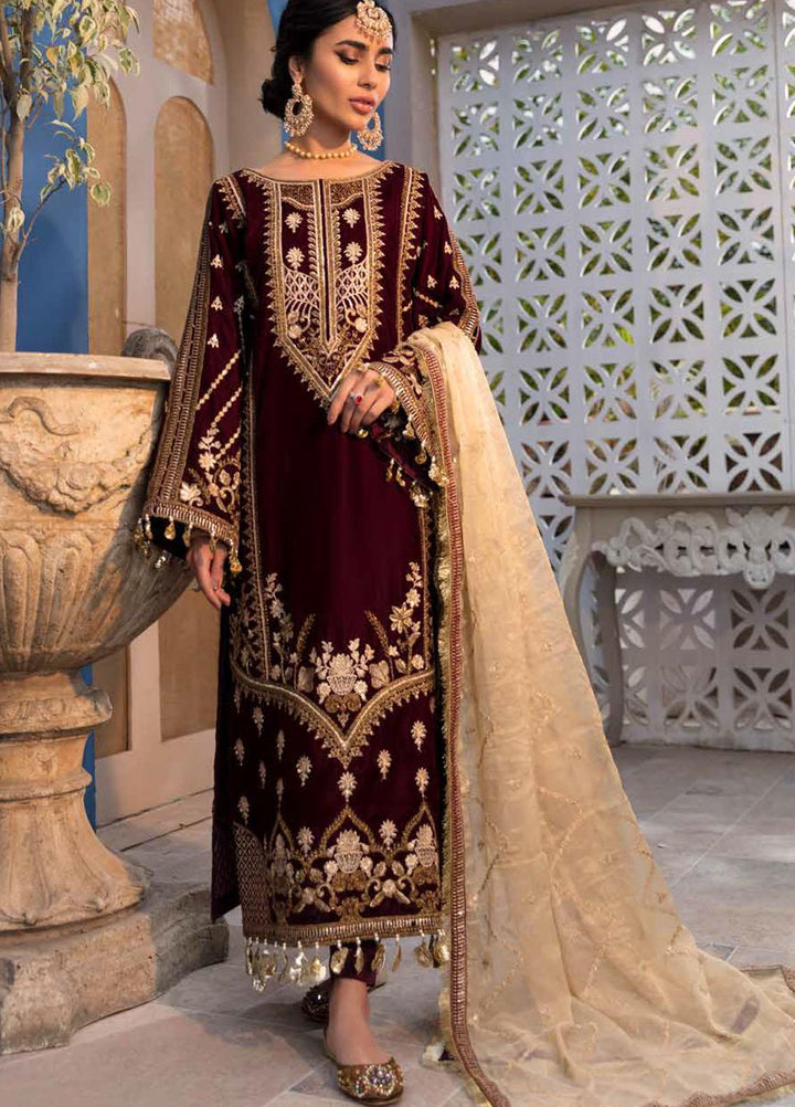 Emaan Adeel Embroidered Velvet Suits Unstitched 3 Piece EA21MM MK-07 - Winter Collection