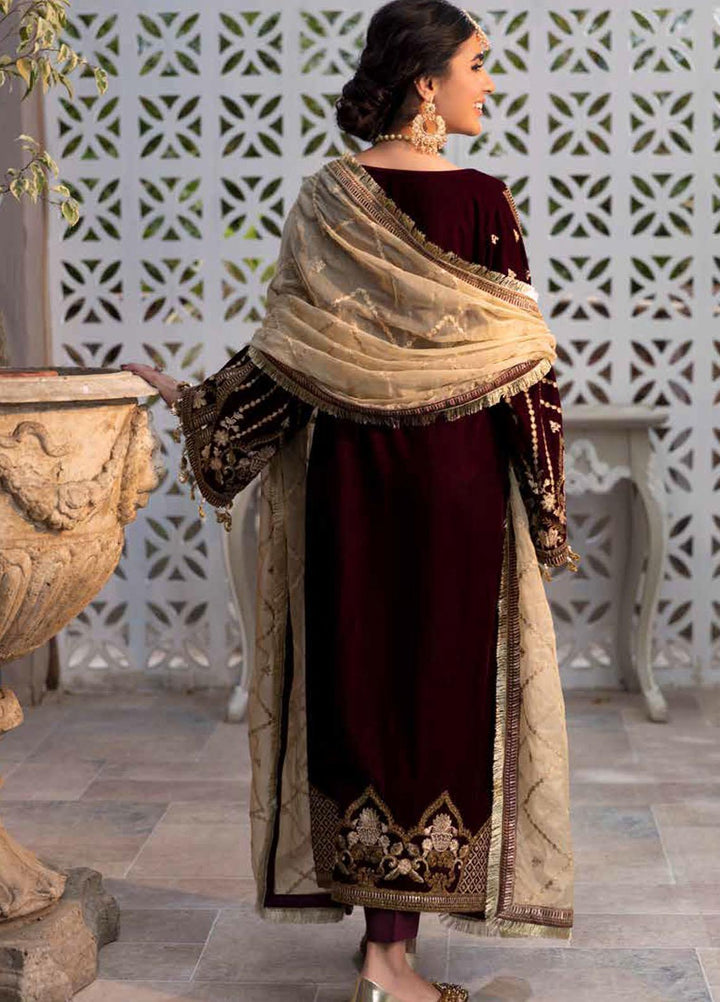 Emaan Adeel Embroidered Velvet Suits Unstitched 3 Piece EA21MM MK-07 - Winter Collection
