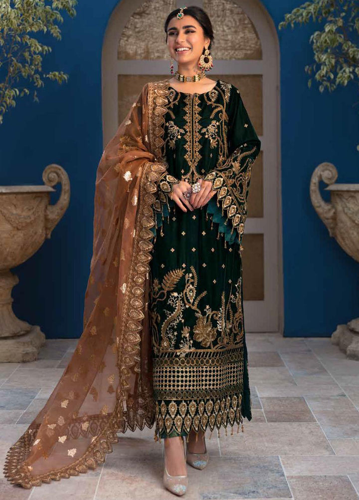 Emaan Adeel Embroidered Velvet Suits Unstitched 3 Piece EA21MM MK-08 - Winter Collection