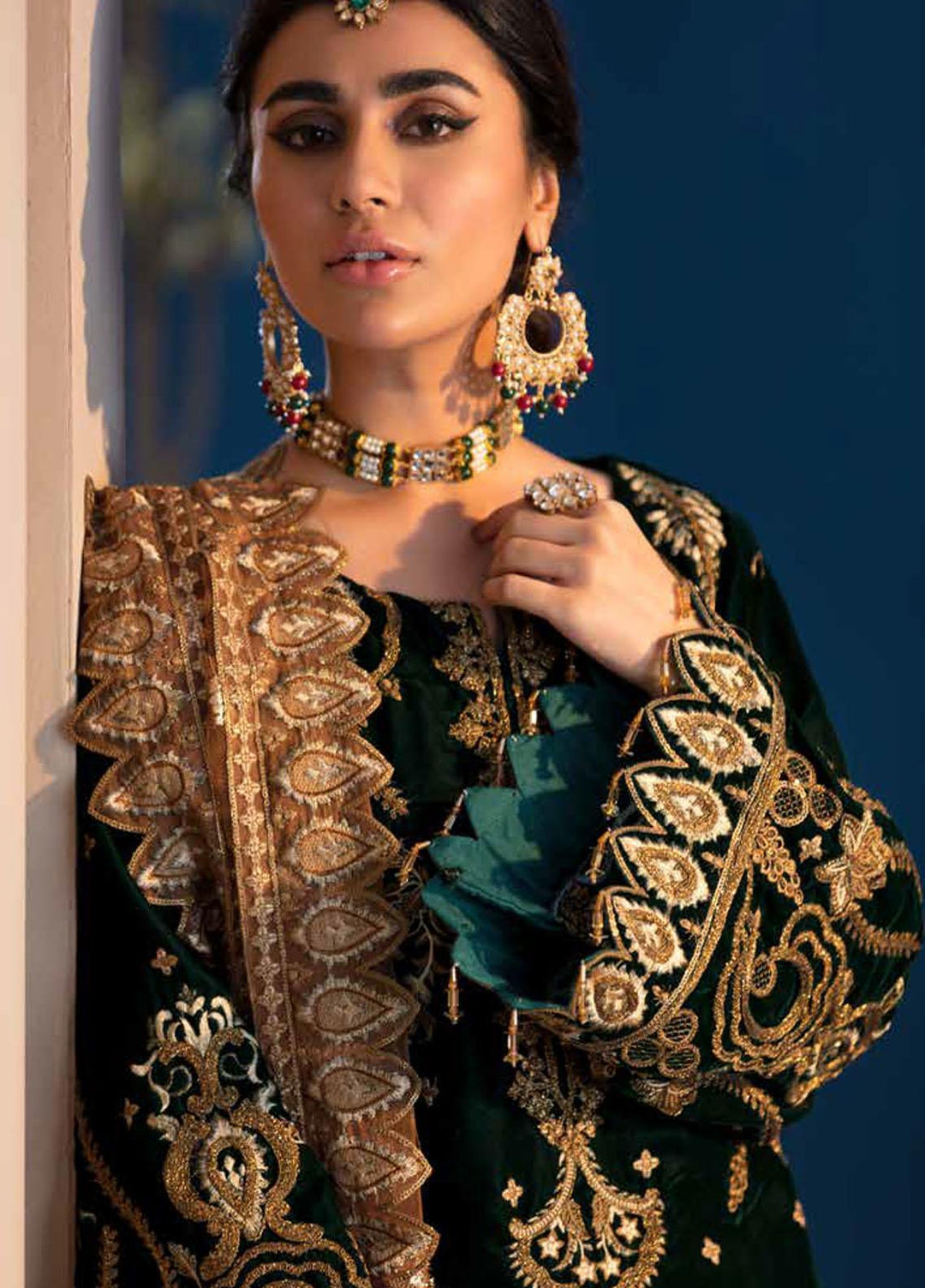 Emaan Adeel Embroidered Velvet Suits Unstitched 3 Piece EA21MM MK-08 - Winter Collection