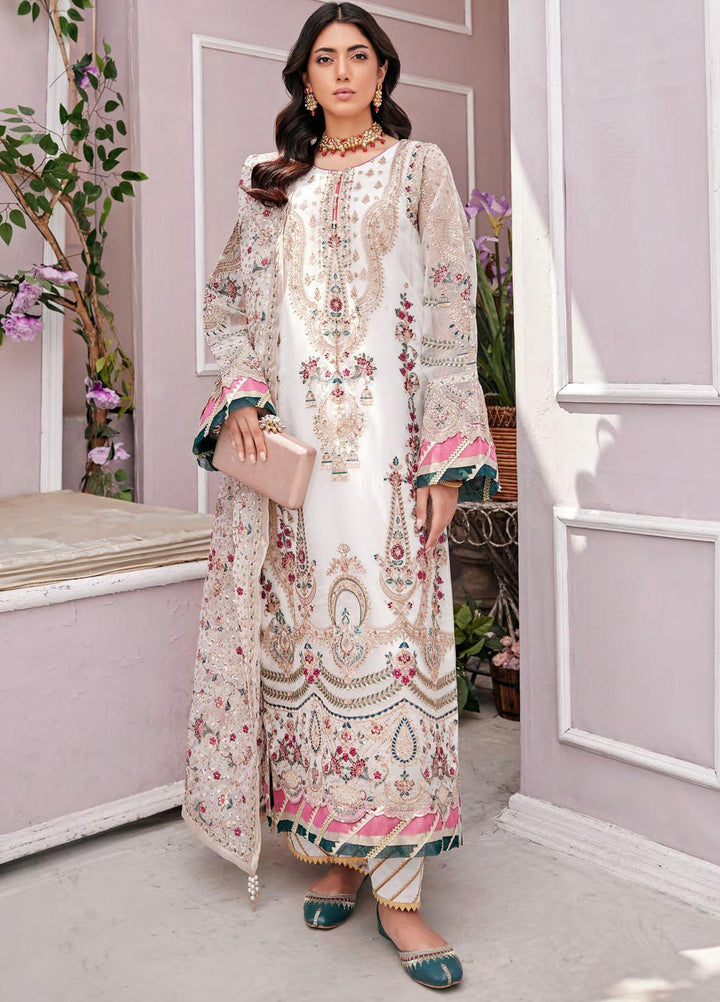 Emaan Adeel Embroidered Organza Suits Unstitched 3 Piece EA23FE FT-04 - Luxury Festive Collection