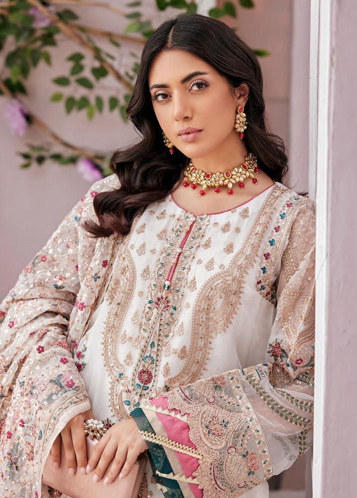 Emaan Adeel Embroidered Organza Suits Unstitched 3 Piece EA23FE FT-04 - Luxury Festive Collection