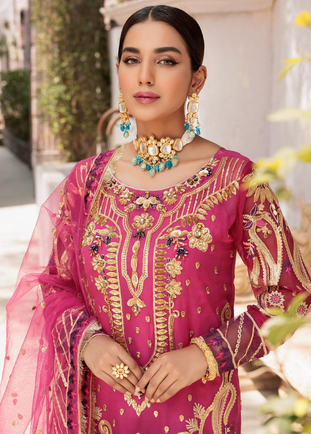 Value Edition By Emaan Adeel Chiffon Embroidered Suits Unstitched 3 Piece EA22VE VE 01 - Luxury Collection