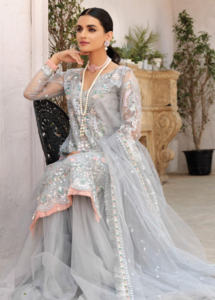 Value Edition By Emaan Adeel Net Embroidered Suits Unstitched 3 Piece EA22VE VE 02 - Luxury Collection
