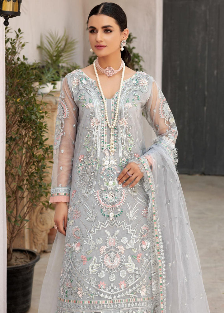 Value Edition By Emaan Adeel Net Embroidered Suits Unstitched 3 Piece EA22VE VE 02 - Luxury Collection