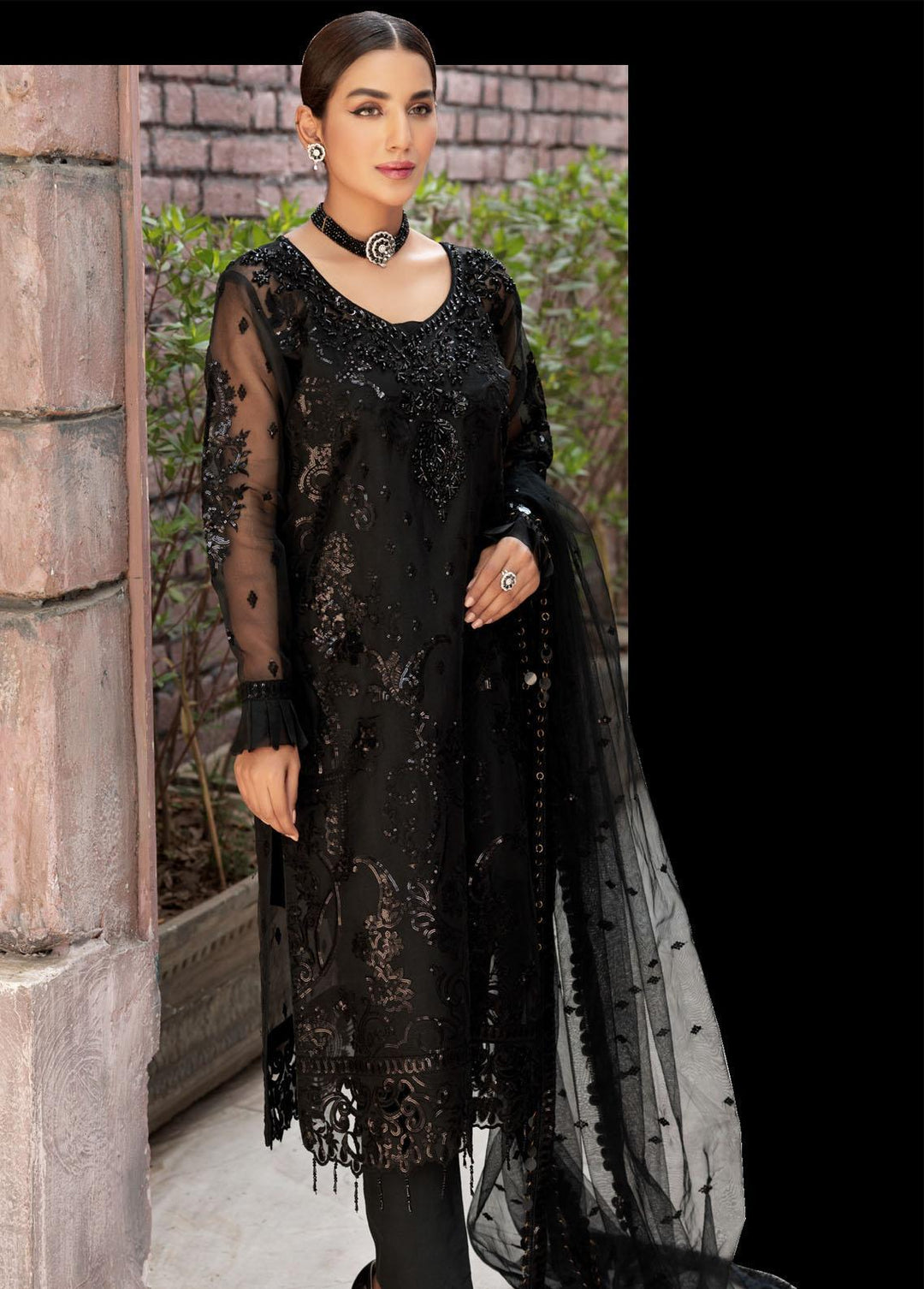 Value Edition By Emaan Adeel Organza Embroidered Suits Unstitched 3 Piece EA22VE VE 03 - Luxury Collection