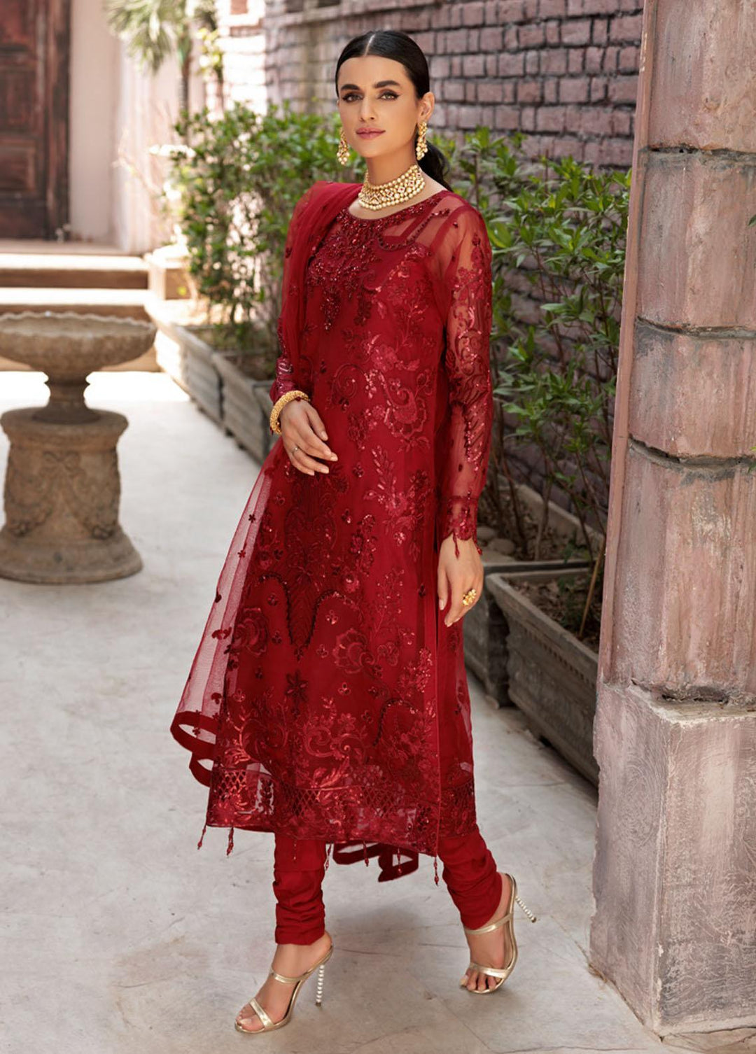 Value Edition By Emaan Adeel Organza Embroidered Suits Unstitched 3 Piece EA22VE VE 04 - Luxury Collection