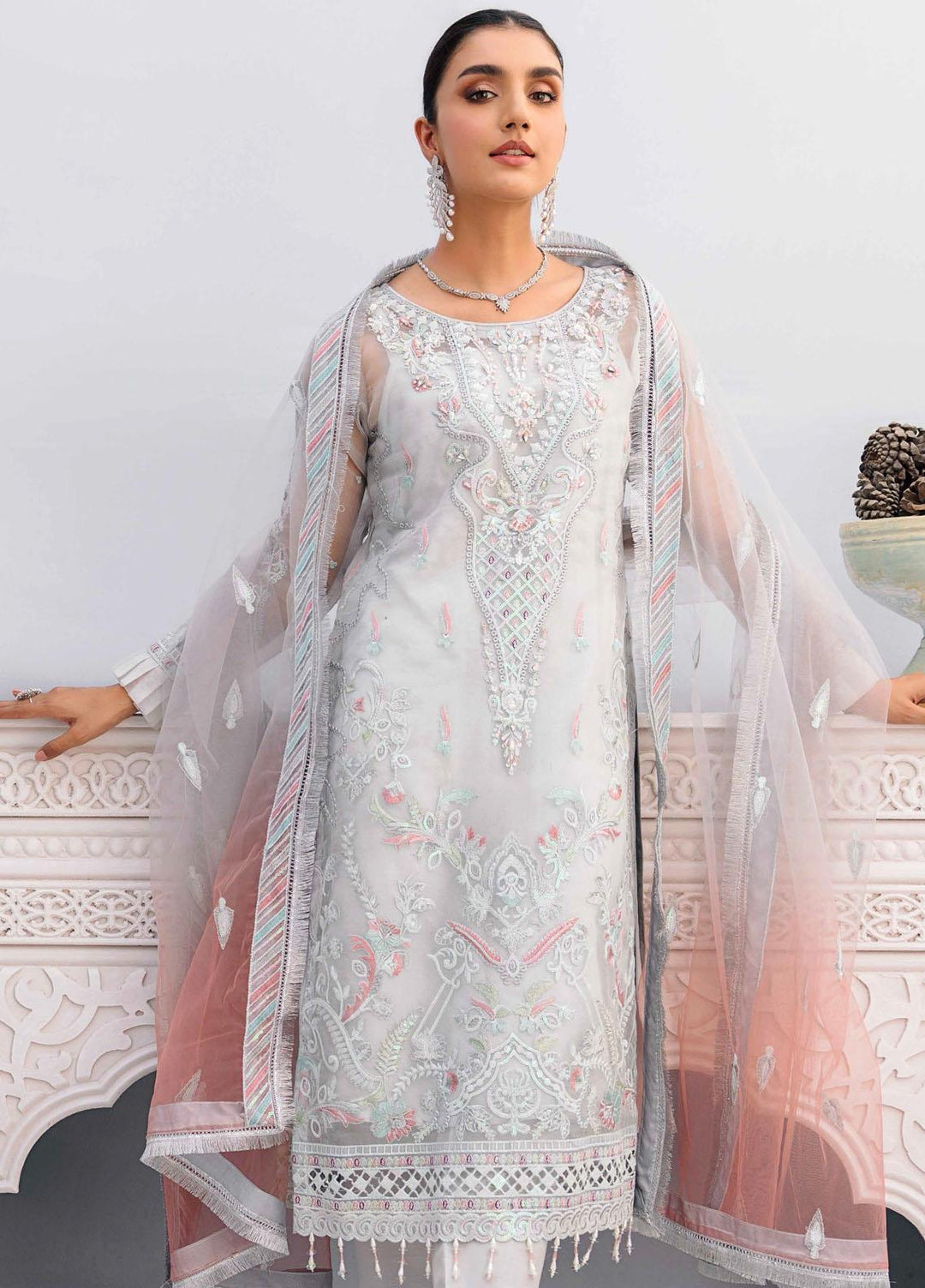 Value Edition By Emaan Adeel Embroidered Organza Suits Unstitched 3 Piece EA22VE-2 VE-204 - Luxury Collection