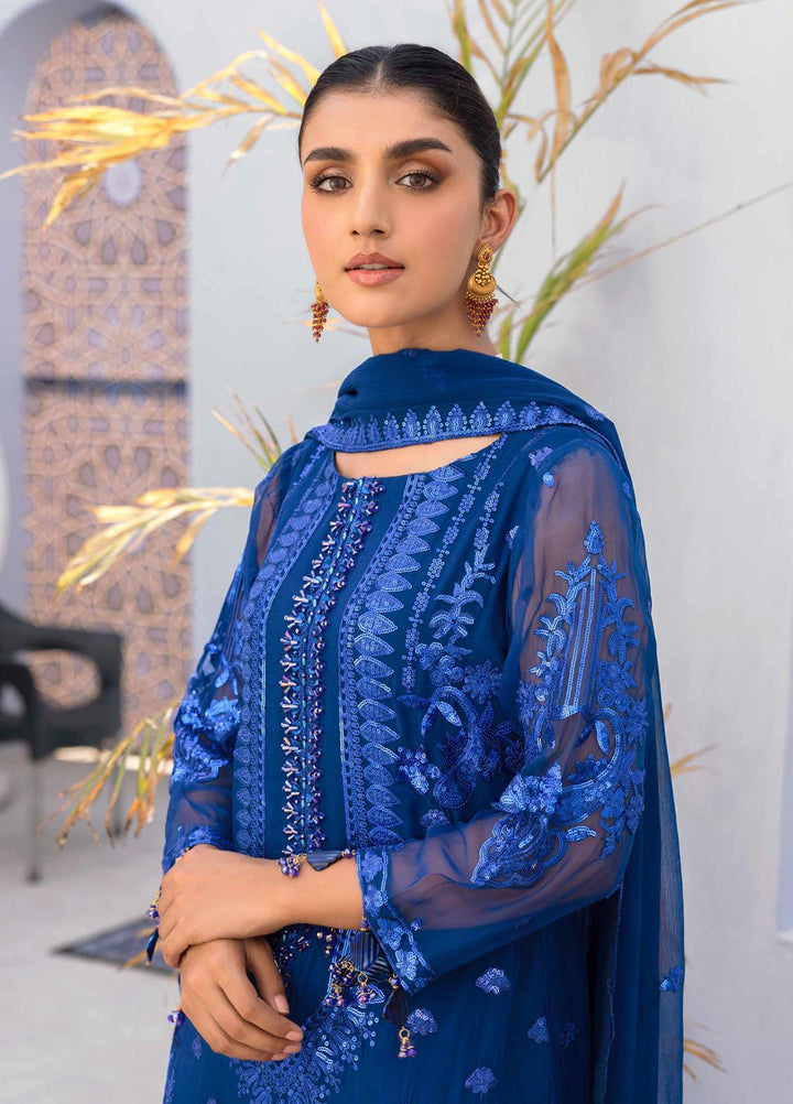 Value Edition By Emaan Adeel Embroidered Chiffon Suits Unstitched 3 Piece EA22VE-2 VE-206 - Luxury Collection