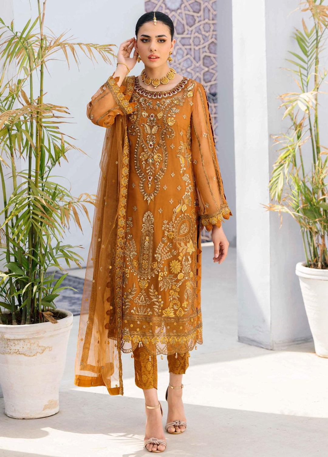 Value Edition By Emaan Adeel Embroidered Chiffon Suits Unstitched 3 Piece EA22VE-2 VE-202 - Luxury Collection