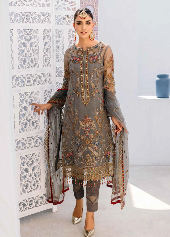 Value Edition By Emaan Adeel Embroidered Organza Suits Unstitched 3 Piece EA22VE-2 VE-203 - Luxury Collection
