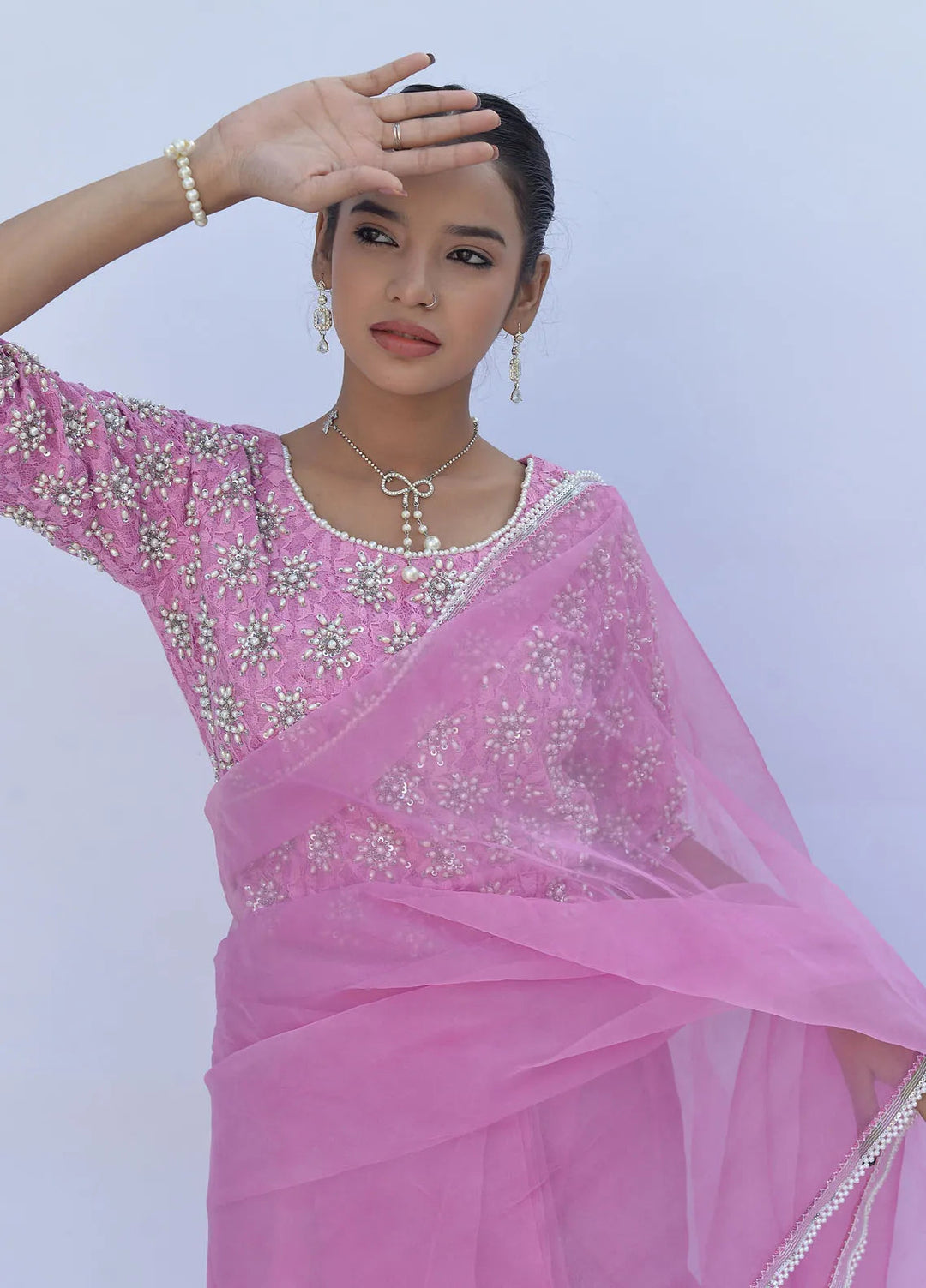 Eman Butt Pret Embriodered organza Saree Misha