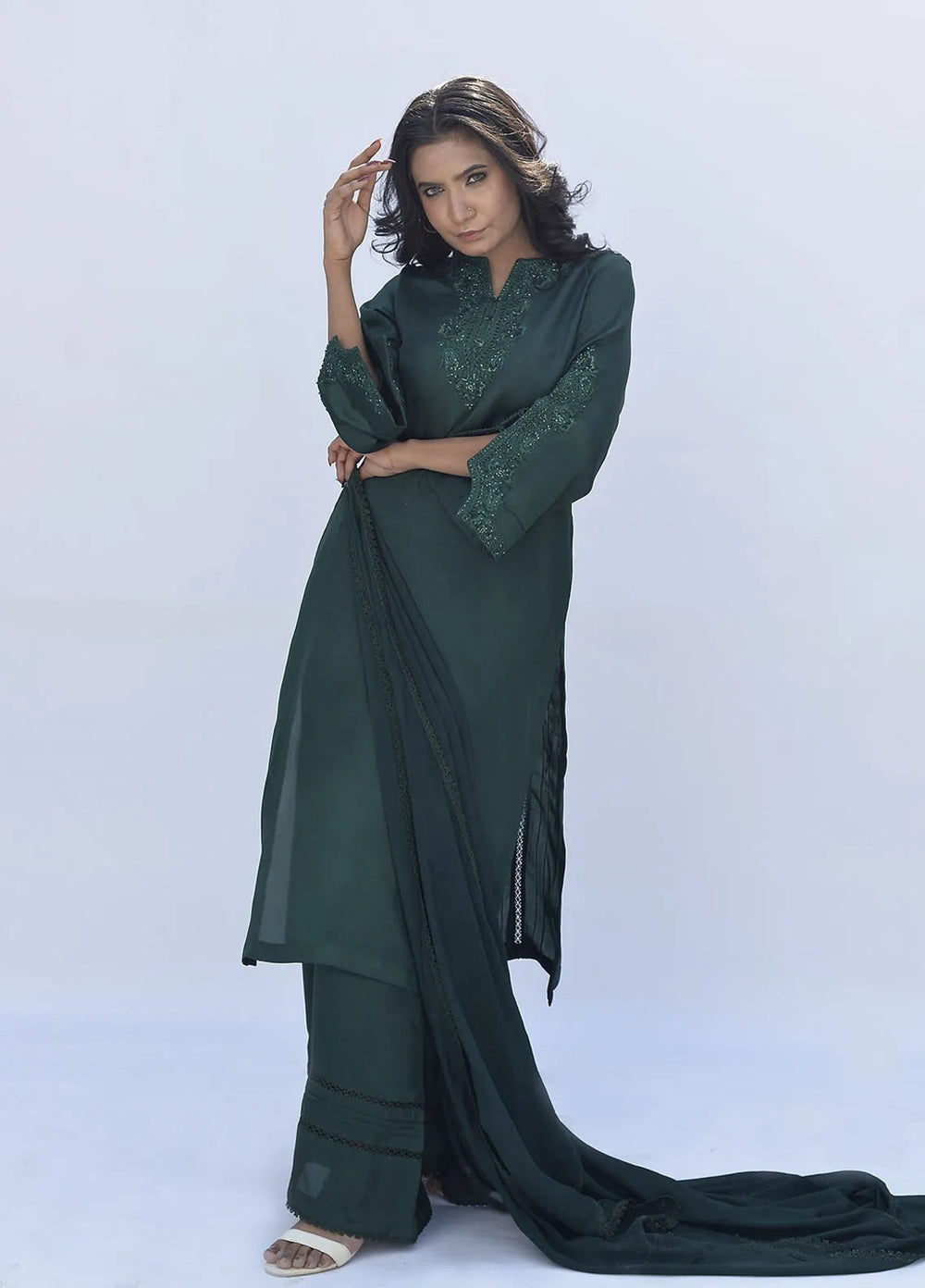 Eman Butt Pret Embriodered Russian silk 3 Piece Suit Esma