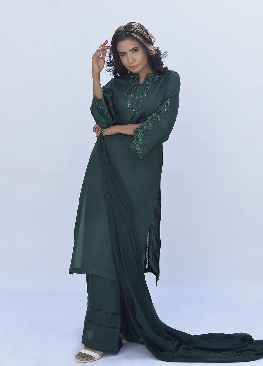 Eman Butt Pret Embriodered Russian silk 3 Piece Suit Esma