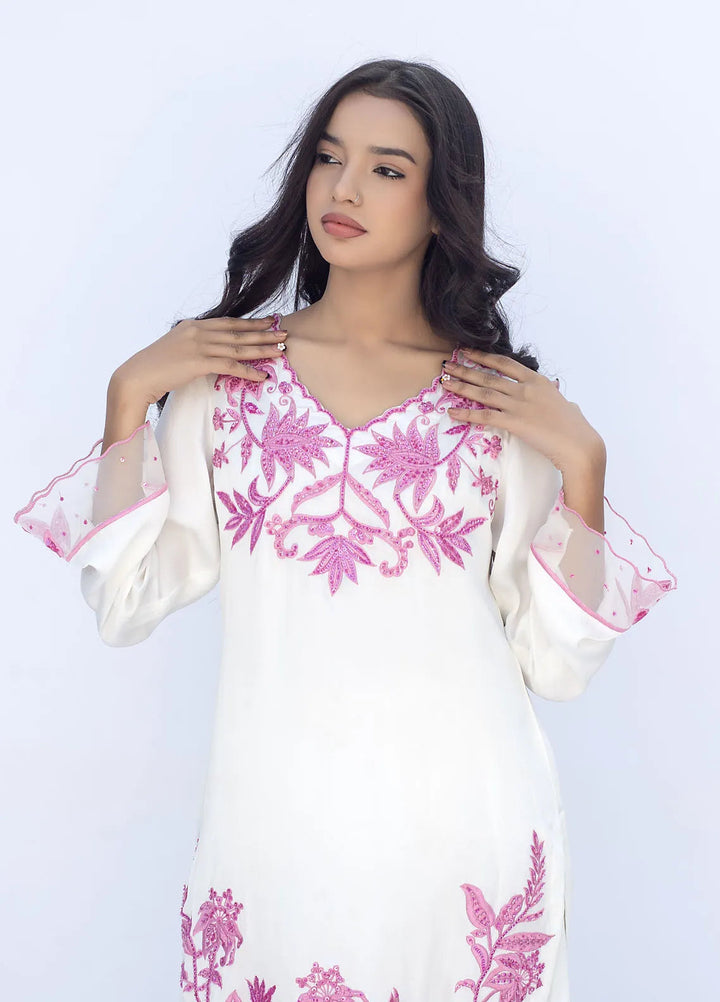 Eman Butt Pret Embriodered shamose silk 3 Piece Suit Elira