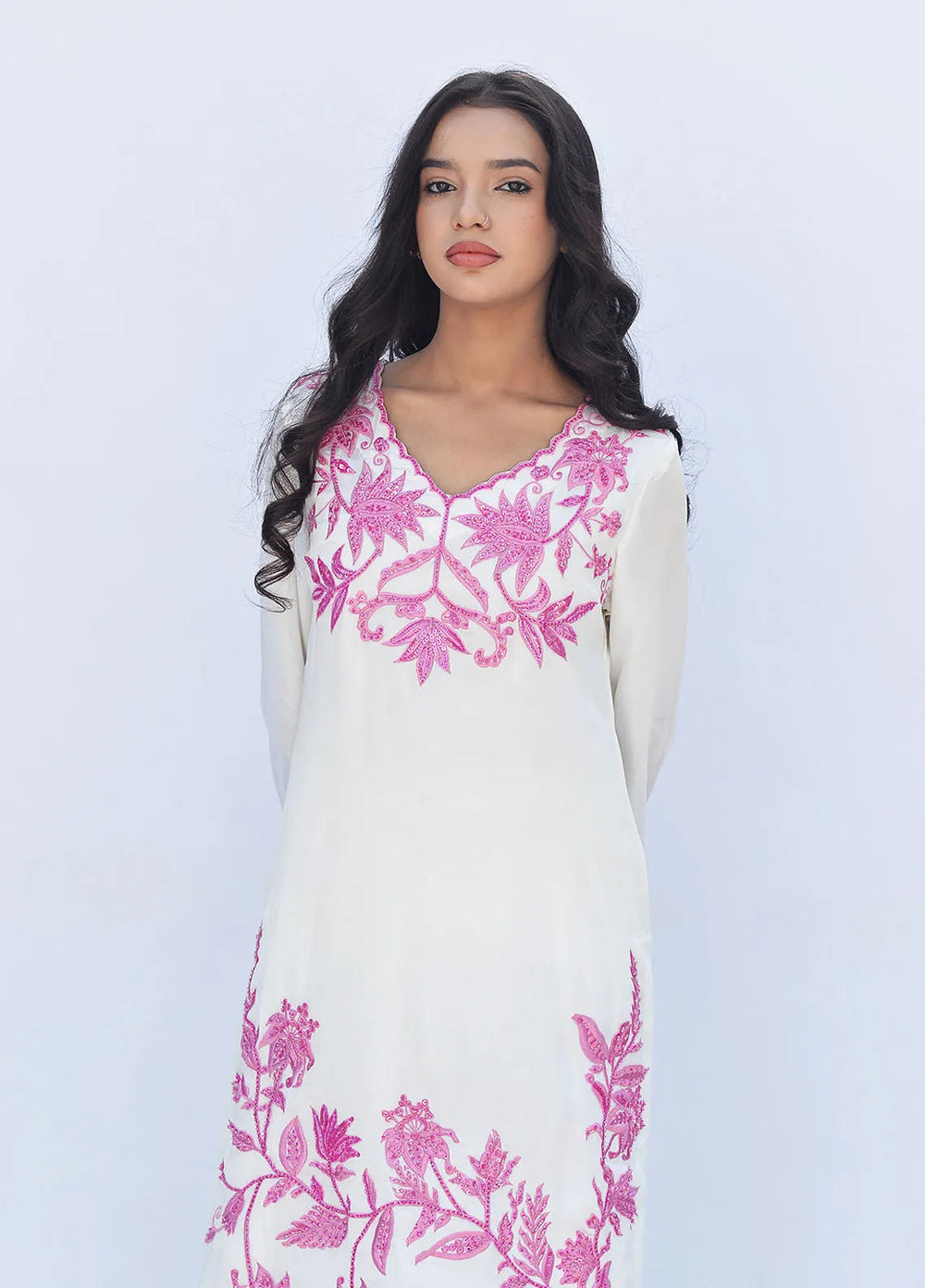 Eman Butt Pret Embriodered shamose silk 3 Piece Suit Elira