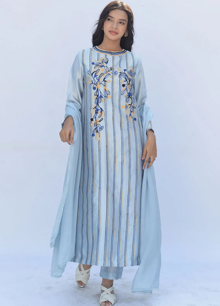 Eman Butt Pret Embriodered sheesha silk 3 Piece Suit Kous