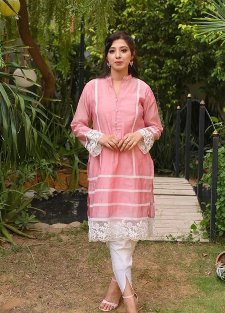 Eman Butt Pret Embroidered Cotton 2 Piece Suit Blush pink