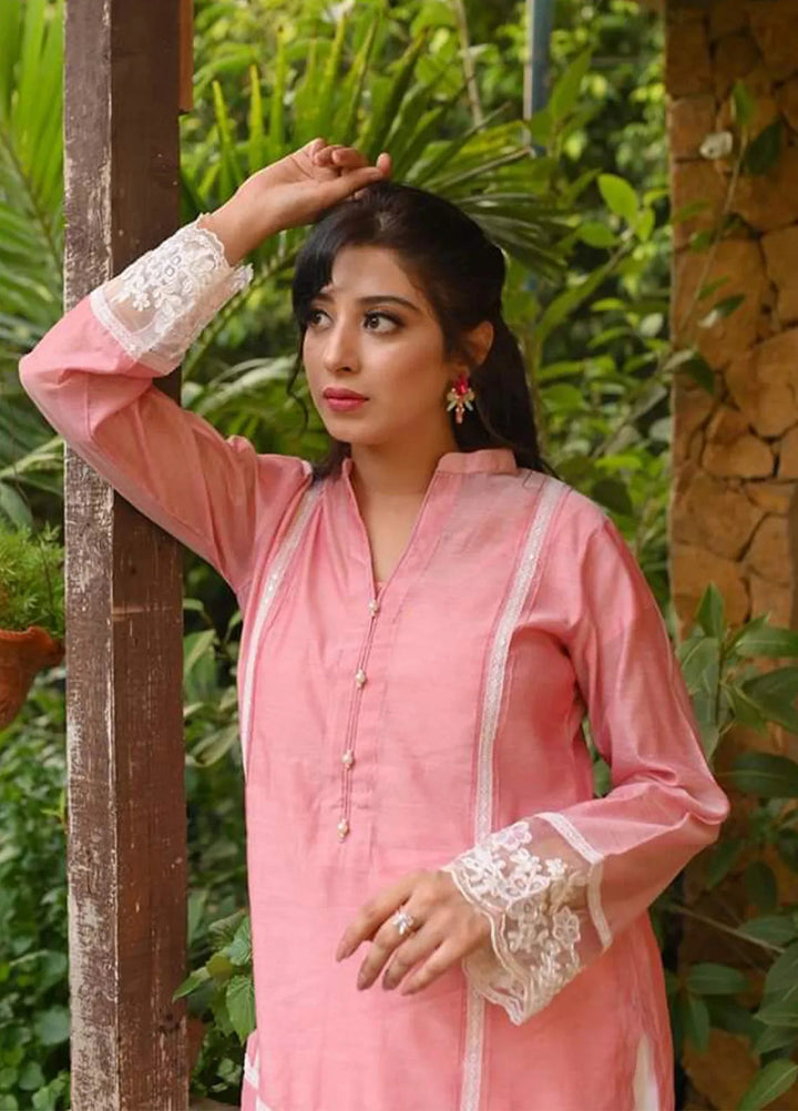 Eman Butt Pret Embroidered Cotton 2 Piece Suit Blush pink