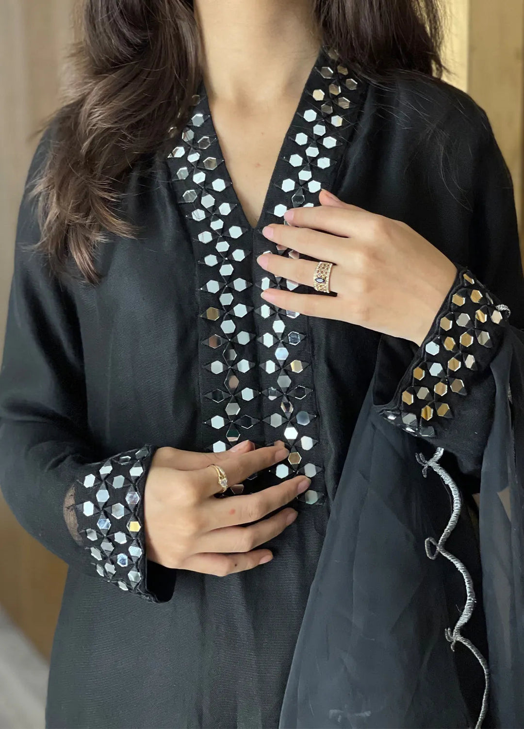 Eman Butt Pret Embroidered Cotton Net 3 Piece Suit Sheesh