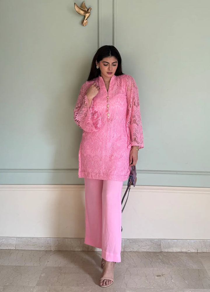 Eman Butt Pret Embroidered Crochet net 2 Piece Suit Flora