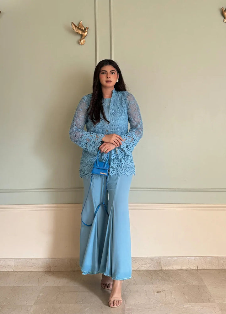 Eman Butt Pret Embroidered Crochet net 2 Piece Suit Zel