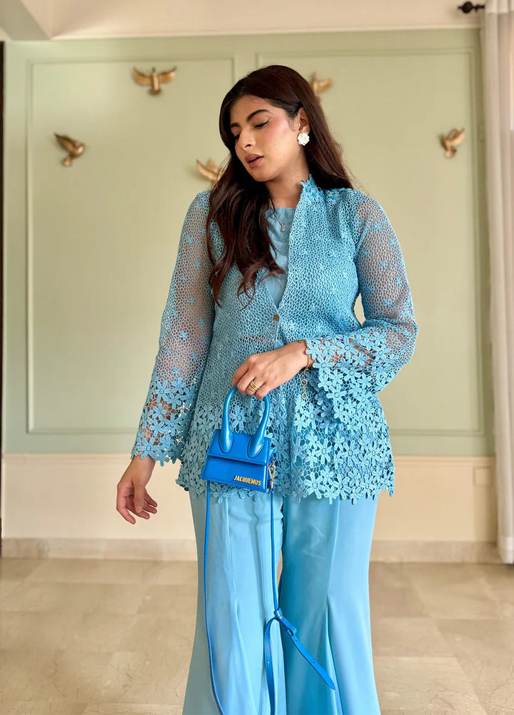 Eman Butt Pret Embroidered Crochet net 2 Piece Suit Zel