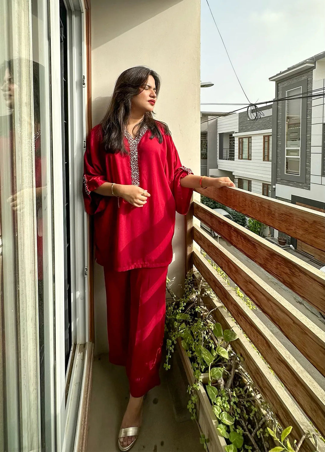 Eman Butt Pret Embroidered Georgette 2 Piece Suit Rosa