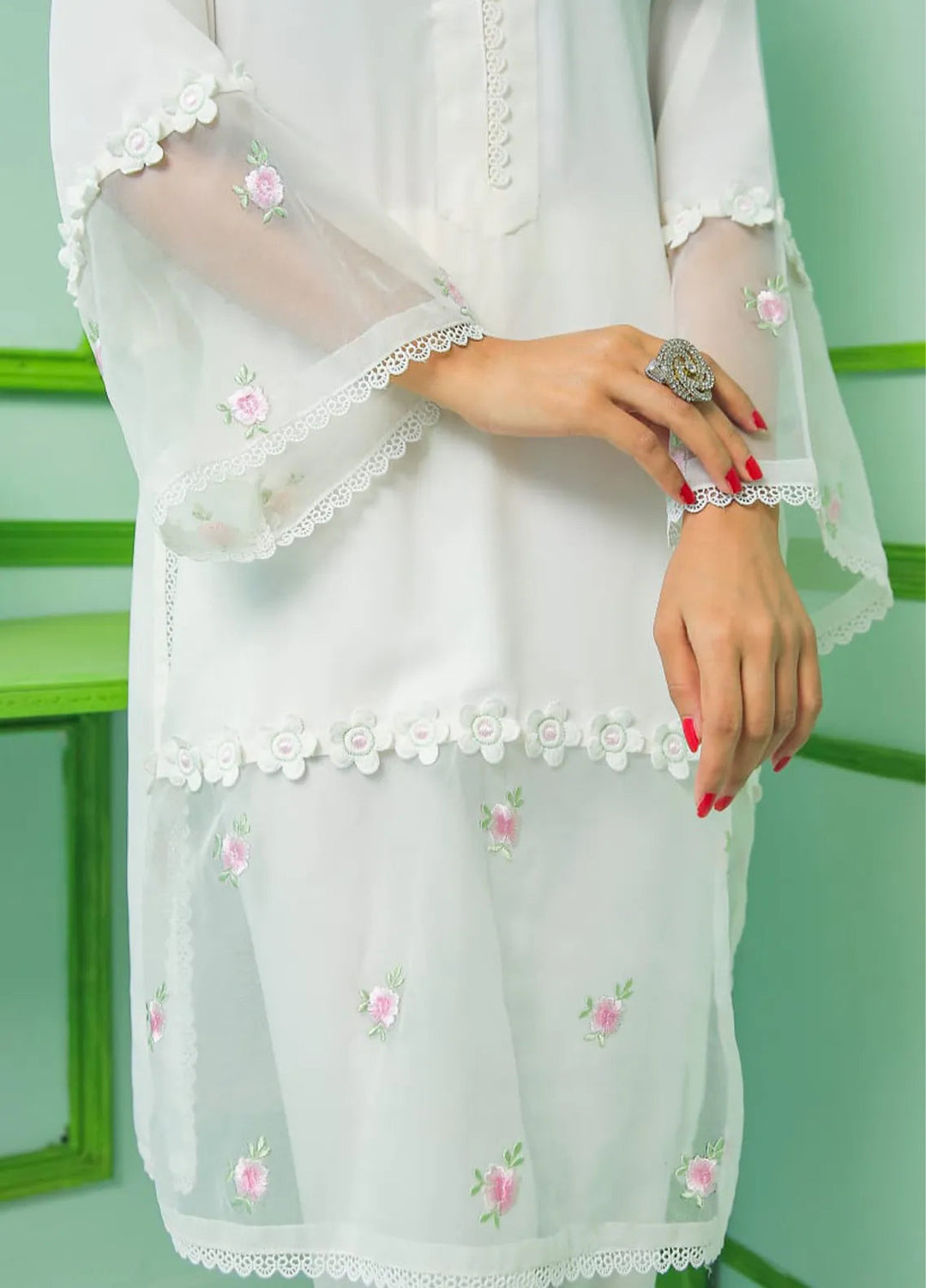 Eman Butt Pret Embroidered Georgette 3 Piece Suit Lilly