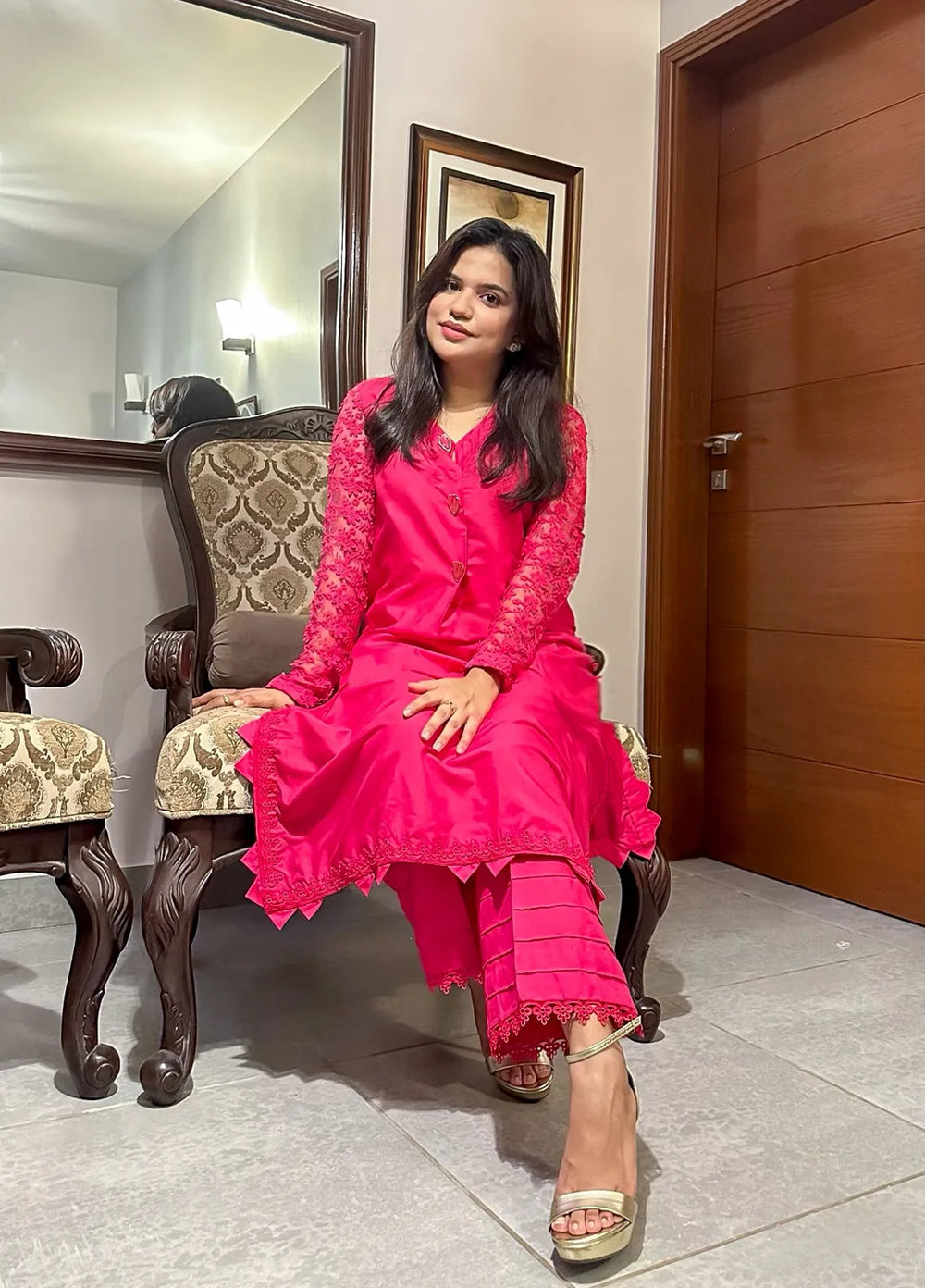 Eman Butt Pret Embroidered Khaadi Silk 2 Piece Suit Aena