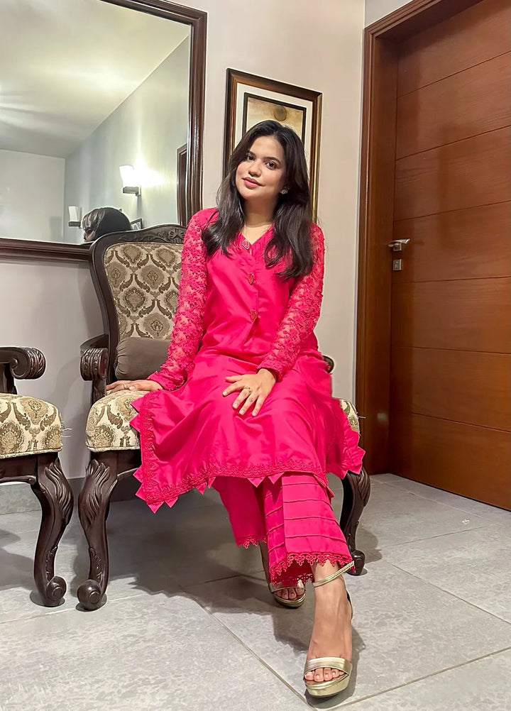 Eman Butt Pret Embroidered Khaadi Silk 2 Piece Suit Aena