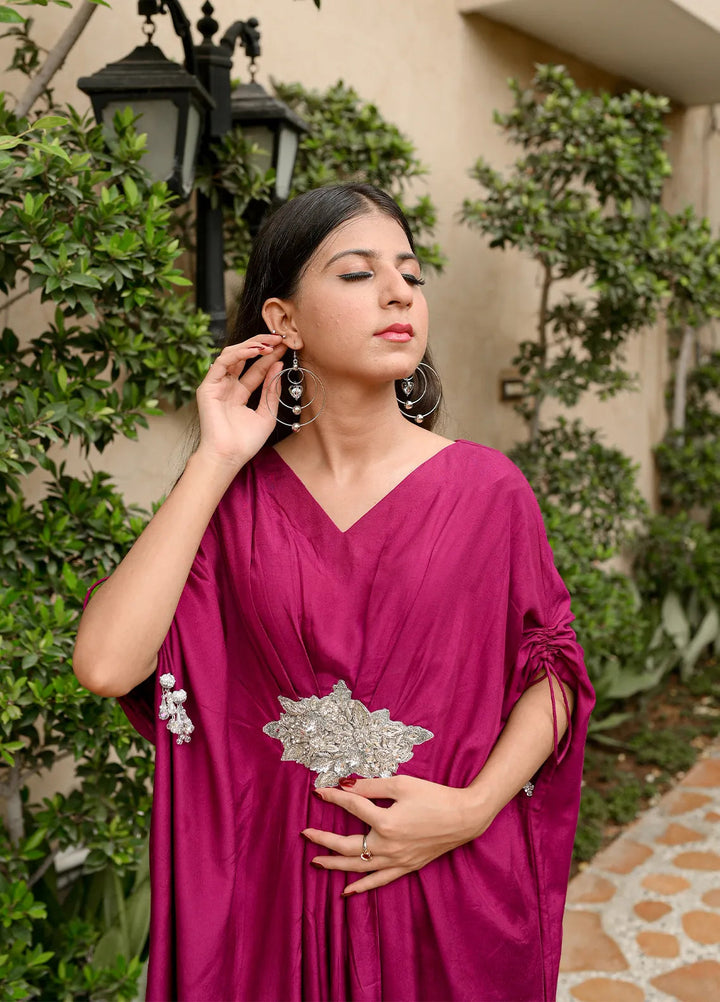 Eman Butt Pret Embroidered Raw Silk Kaftan Lamya