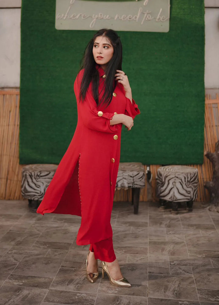 Eman Butt Pret Solid Georgette 2 Piece Suit Eliza