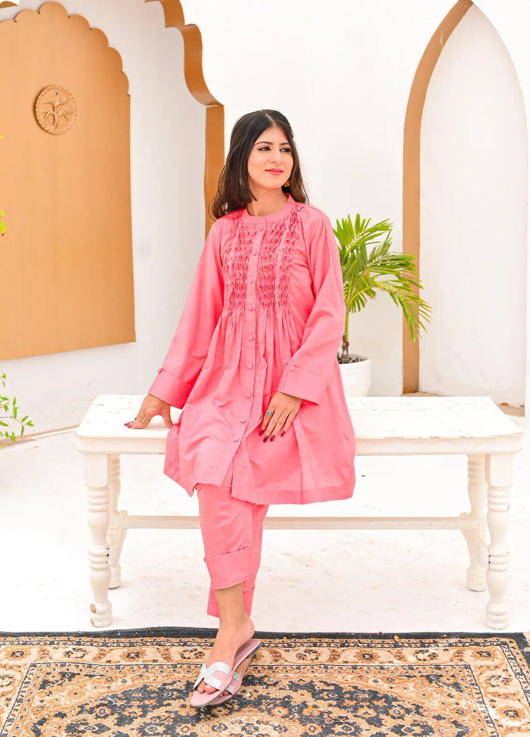 Eman Butt Pret Solid Khaadi Silk 2 Piece Suit Ezra