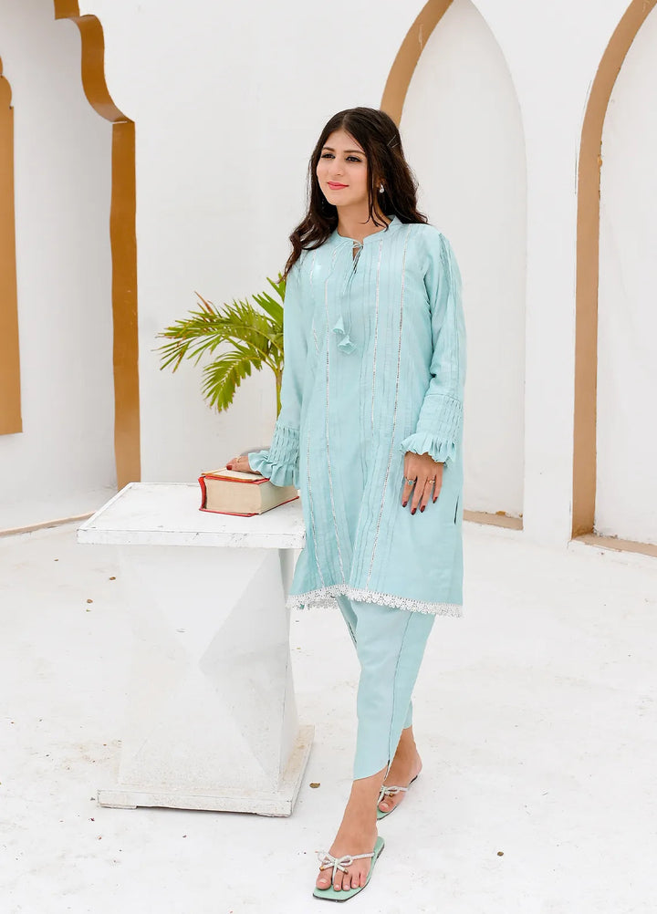 Eman Butt Pret Solid Khaadi Silk 2 Piece Suit Freya