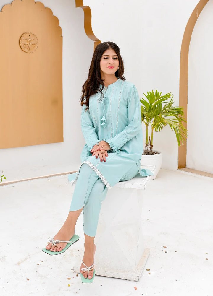 Eman Butt Pret Solid Khaadi Silk 2 Piece Suit Freya