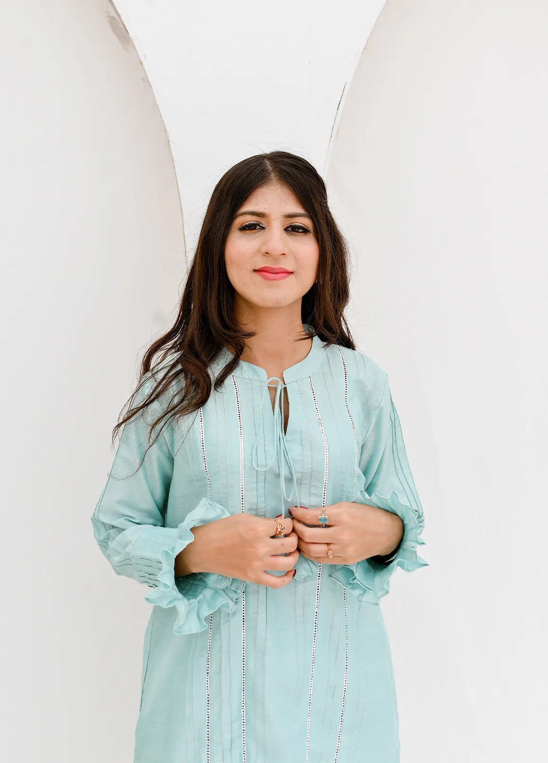 Eman Butt Pret Solid Khaadi Silk 2 Piece Suit Freya