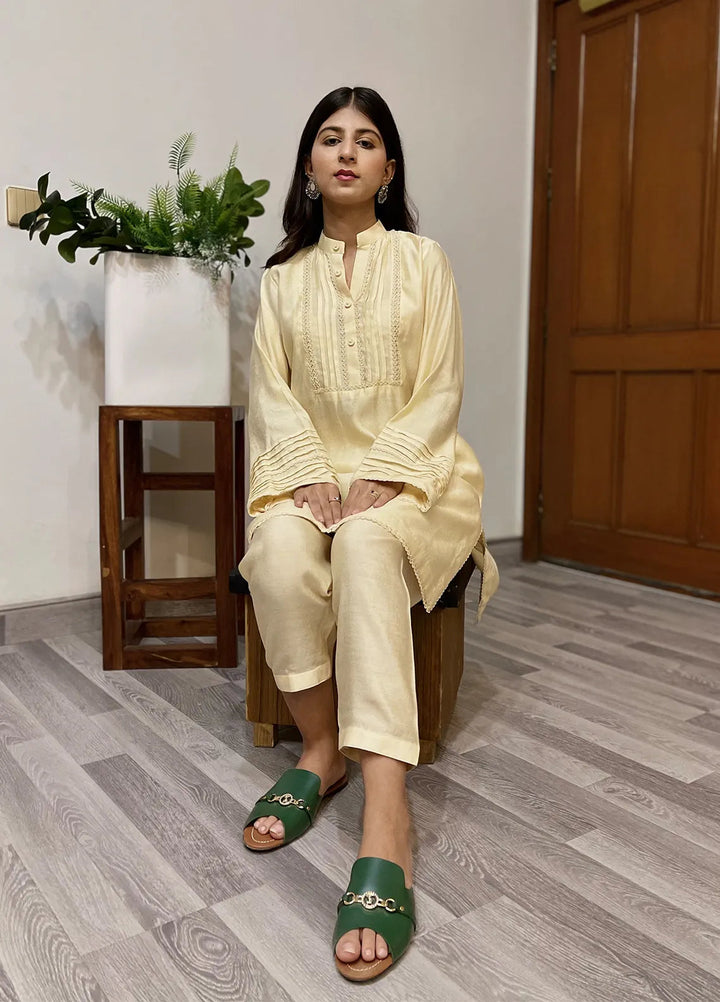 Eman Butt Pret Solid Khaadi Silk 2 Piece Suit Noori