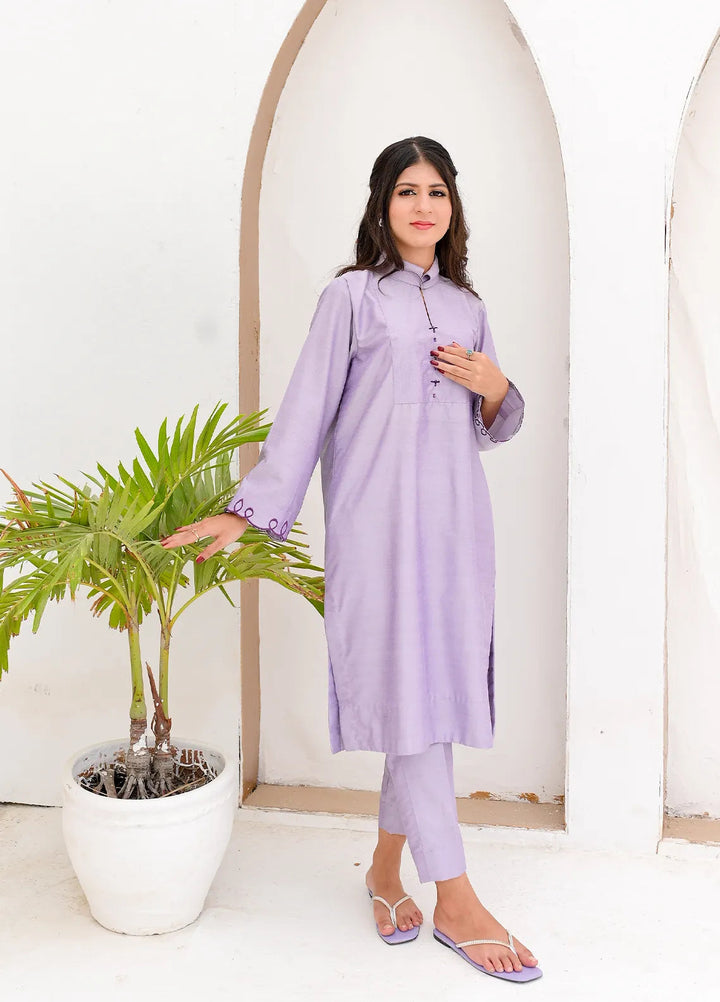 Eman Butt Pret Solid Khaadi Silk 2 Piece Suit Nova