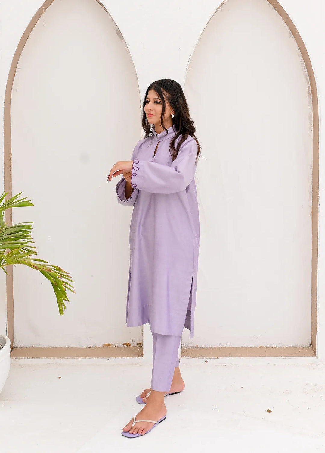 Eman Butt Pret Solid Khaadi Silk 2 Piece Suit Nova
