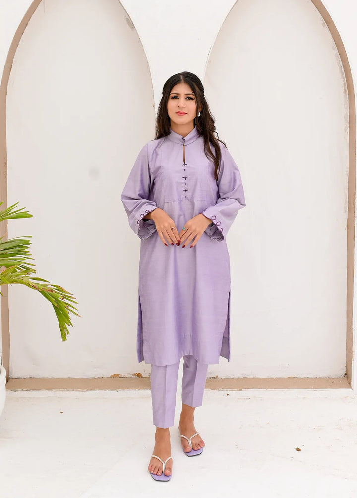 Eman Butt Pret Solid Khaadi Silk 2 Piece Suit Nova