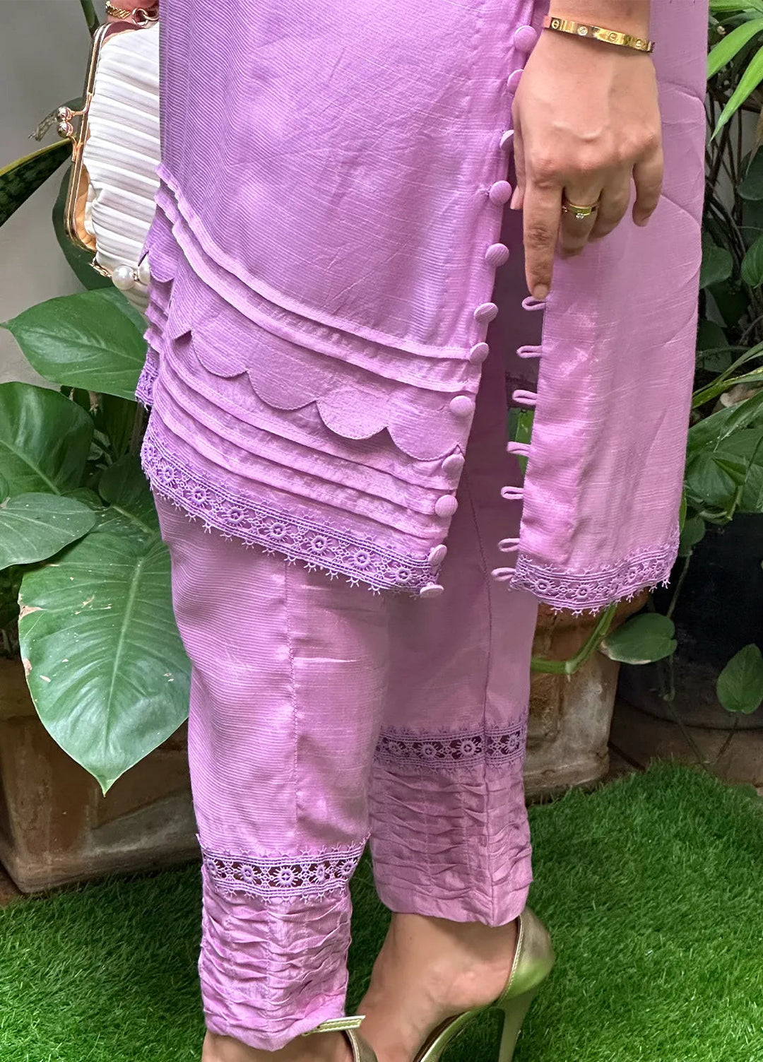 Eman Butt Pret Solid Raw Silk 2 Piece Suit Elliy